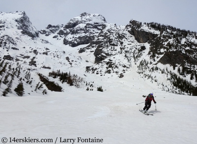 Backcountry skiing Mt. Moran Skillet