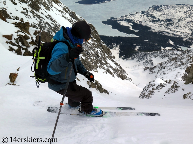 Backcountry skiing Mt. Moran Skillet