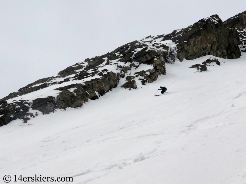 Backcountry skiing Mt. Moran Skillet