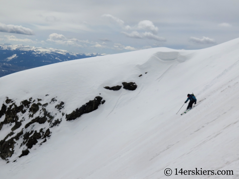 Backcountry skiing Mt. Moran Skillet