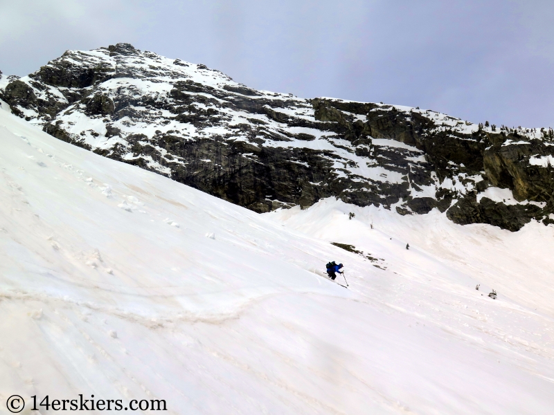 Backcountry skiing Mt. Moran Skillet