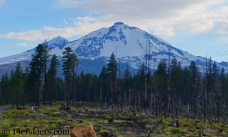 Backcountry skiing North and Middle Sisters in Oregon.