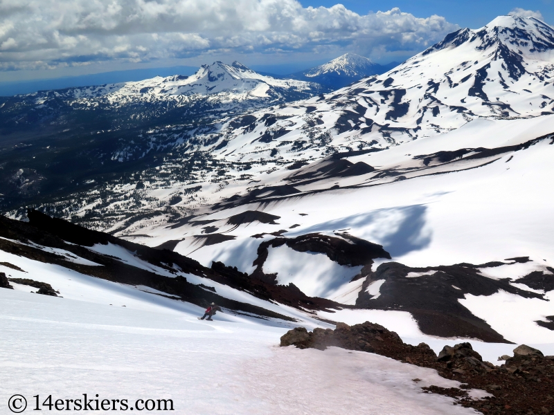 Backcountry skiing North and Middle Sisters in Oregon.