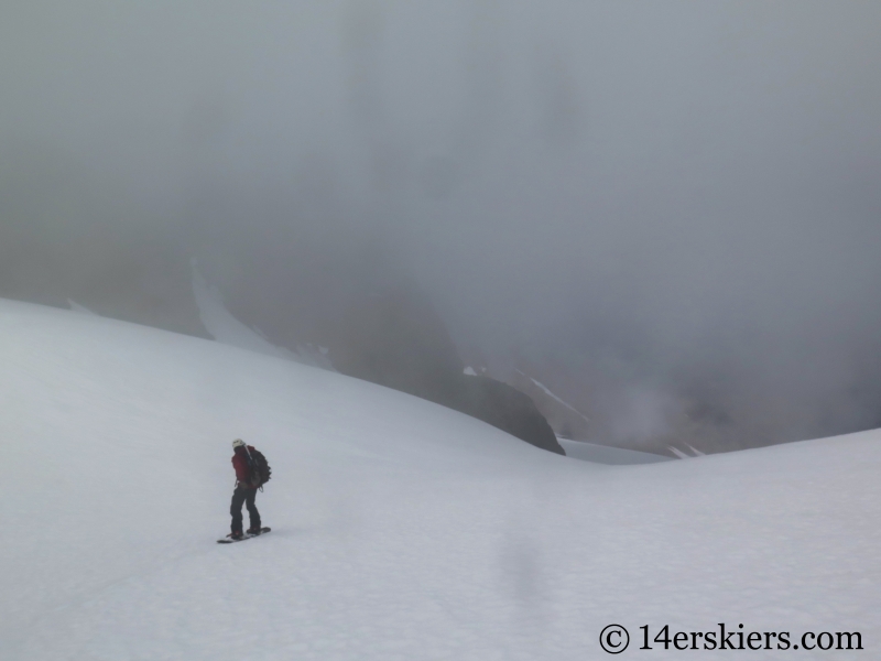 Backcountry skiing North and Middle Sisters in Oregon.