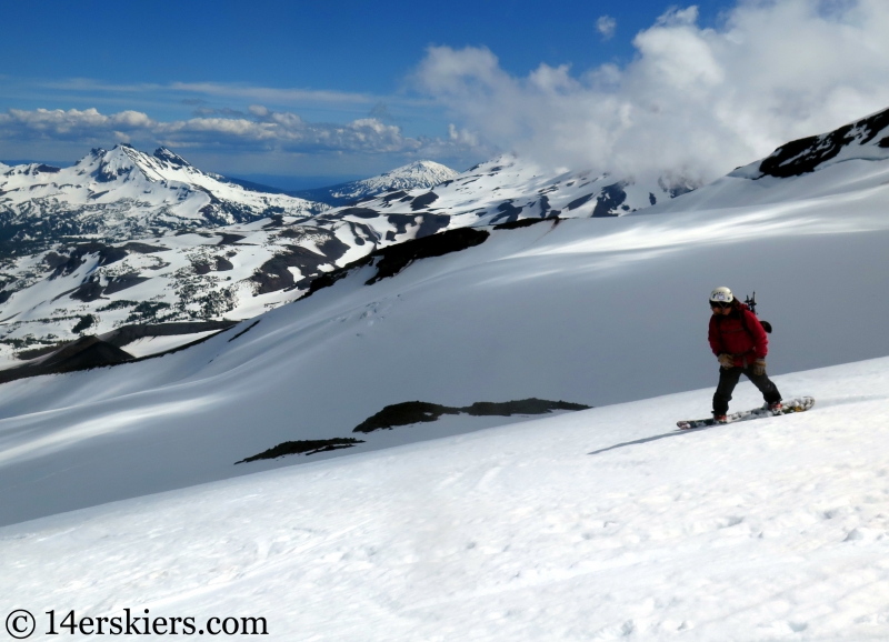 Backcountry skiing North and Middle Sisters in Oregon.