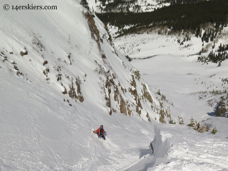 Frank skiing Axtell while backcountry skiing in Crested Butte