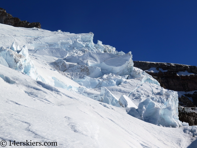 Seracs on the Nisqually Glacier on Mount Rainier. 