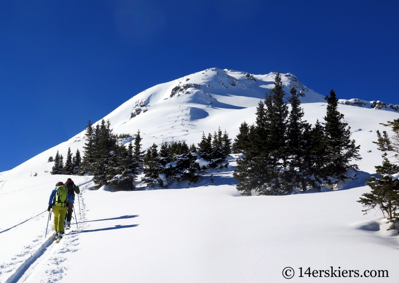 Backcountry skiing near Red Mountain Pass.