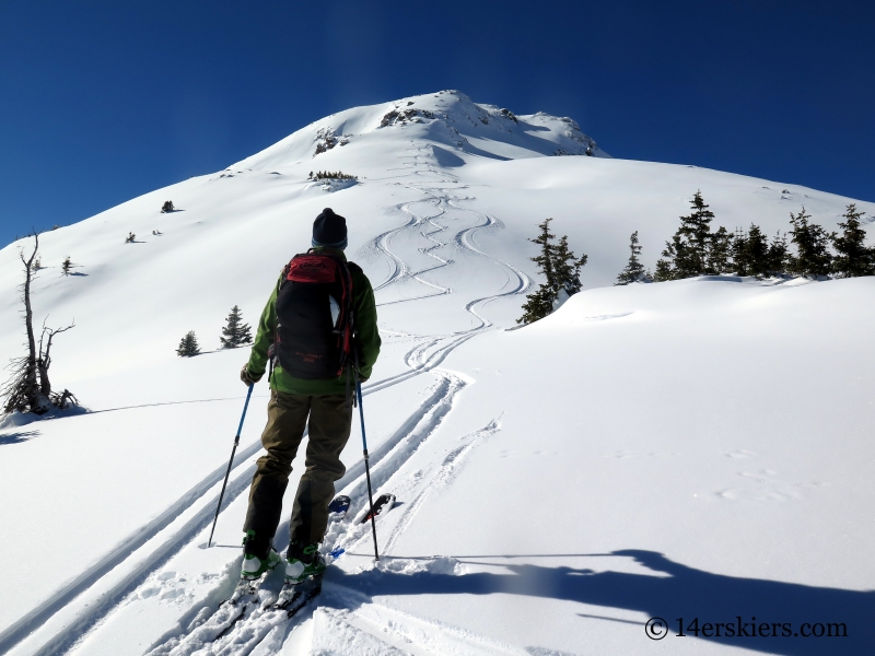 Backcountry skiing near Red Mountain Pass.