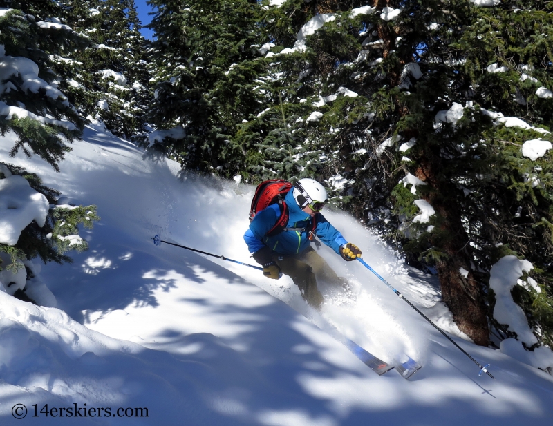 Frank Konsella backcountry skiing on Red Mountain Pass.