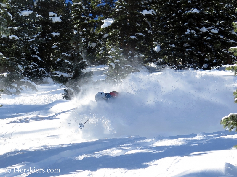 Frank Konsella backcountry skiing on Red Mountain Pass.