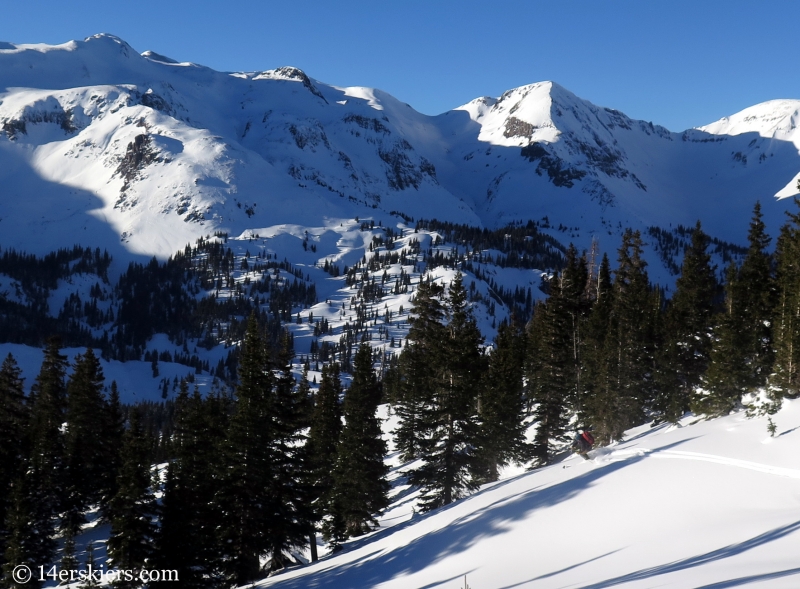 Frank Konsella backcountry skiing near Red Mtn Pass.