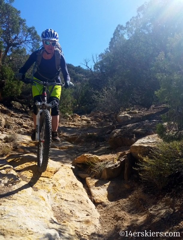 Natalie Moran mountain biking Sidewinder Trail.