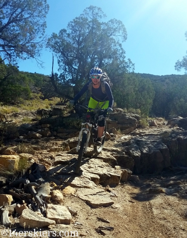 Natalie Moran mountain biking Sidewinder Trail.