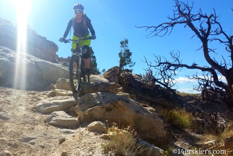 Natalie Moran mountain biking Sidewinder Trail.