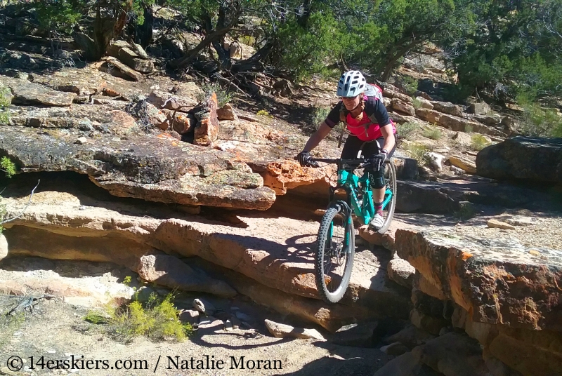 Brittany Konsella mountain biking Sidewinder Trail.