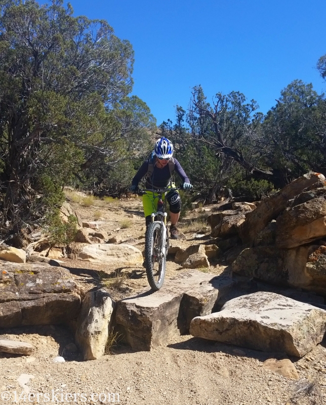 Natalie Moran mountain biking Sidewinder Trail.