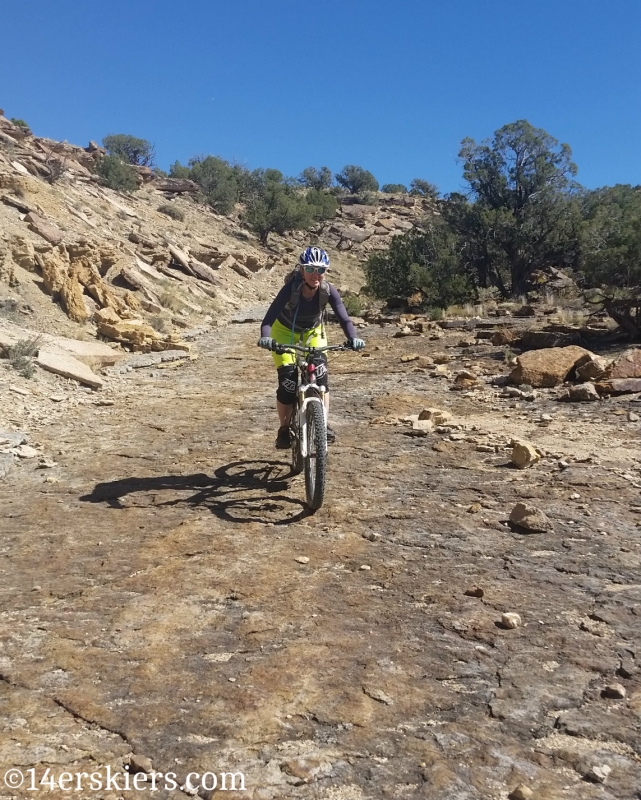 Natalie Moran mountain biking Sidewinder Trail.