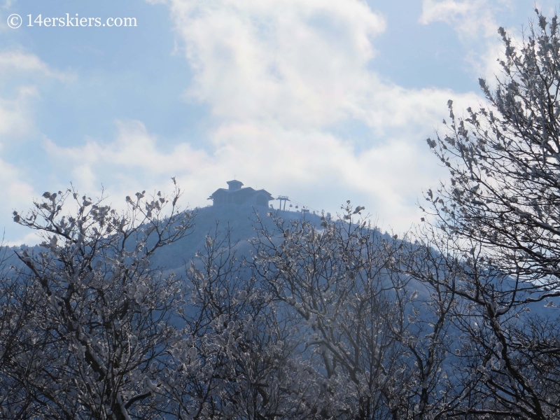 Lodge at top of Dragon Peak at YongPyong ski area in South Korea. 