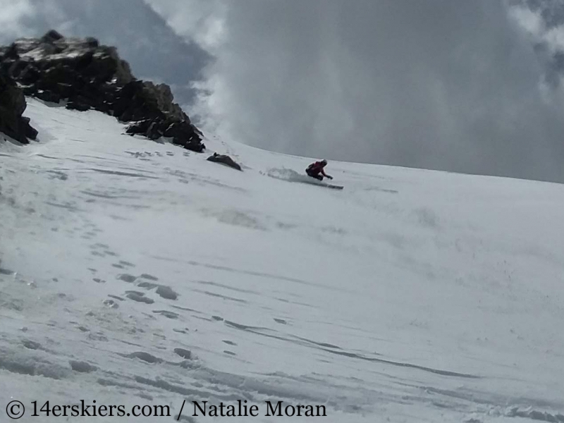 Backcountry skiing the Emperor Couloir on Torreys Peak