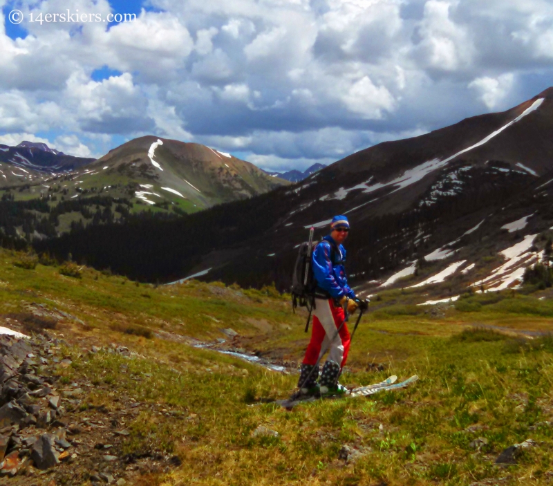 Frank Konsella skiing on the 4th of July