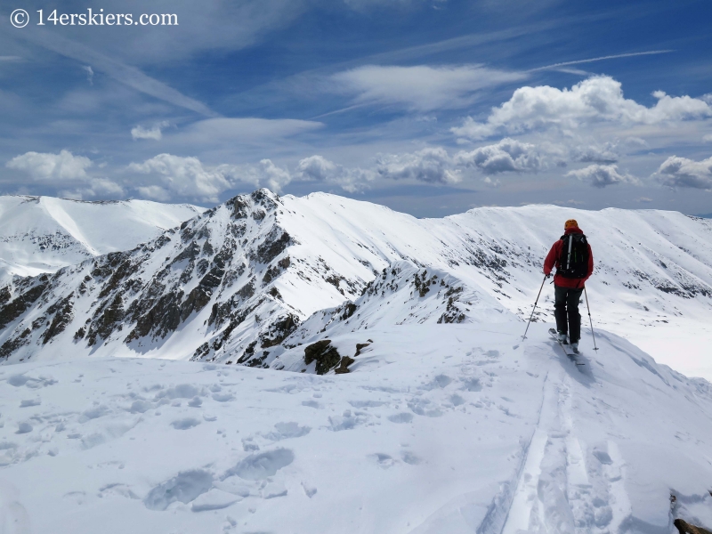 Matt Kamper backcountry skiing on Mount Tweto. 