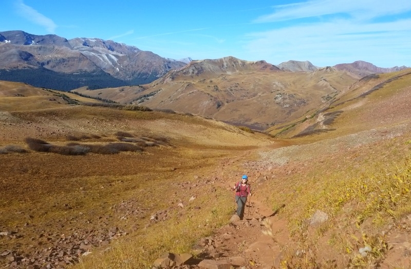Hiking to West Maroon Pass. 