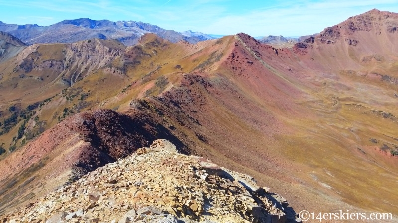 Hiking on ridge east of West Maroon Pass.  