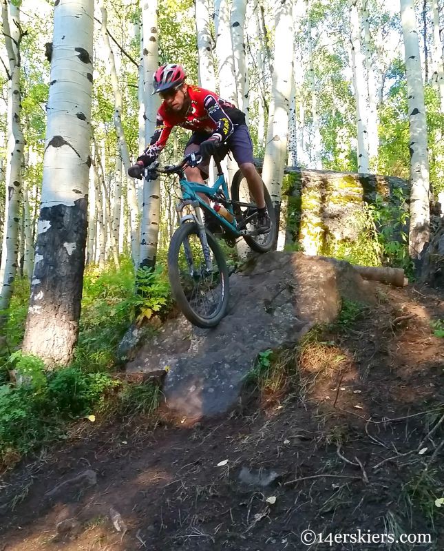 Frank Konsella mountain biking on Boulder Mason Trail at Crested Butte Mountain Resort