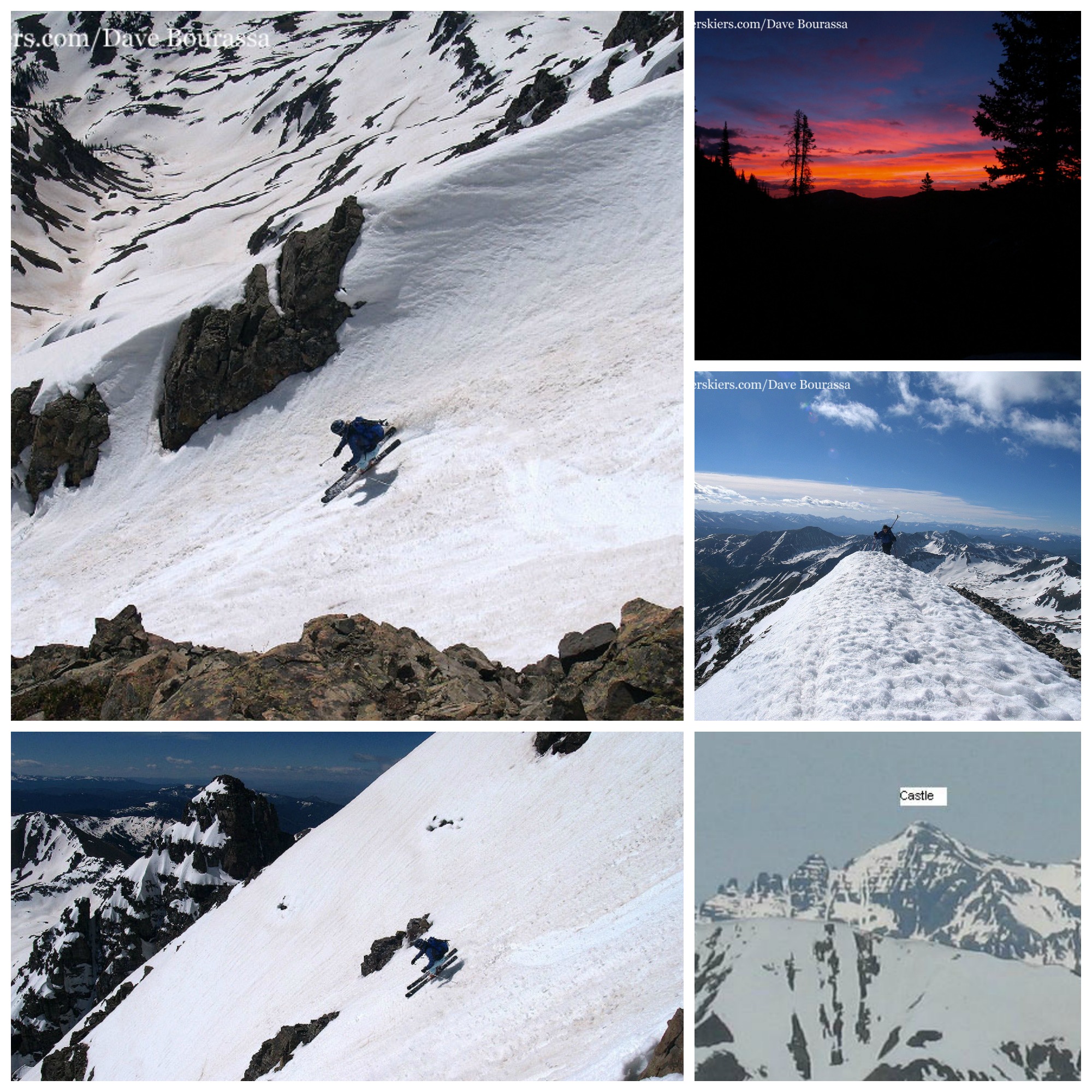 backcountry skiing Castle Peak, Colorado fourteener