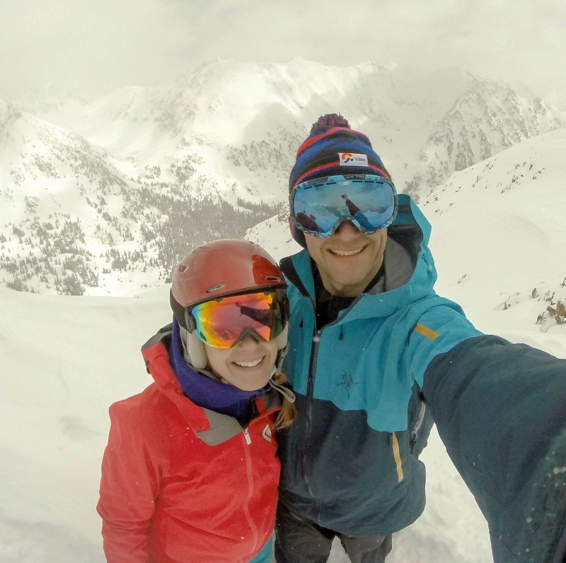 Brittany Walker Konsella and Dave Bourassa on top of Outpost Peak in the Gore Range.  