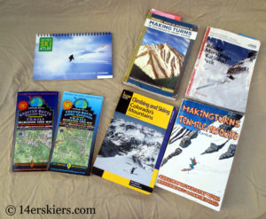 Guidebooks and maps for backcountry skiing in Colorado.